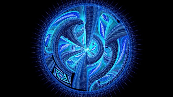 Fractal Pattern Circle Blue Image Wallpaper