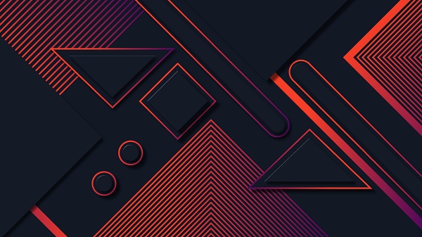 Geometric Shapes With Red Orange Gradient Lines wallpaper