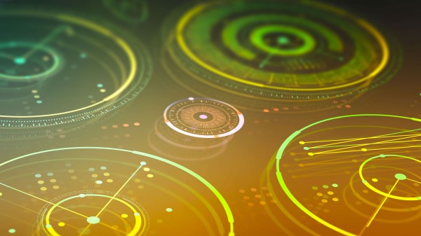 Hologram Circles Neon Wallpaper