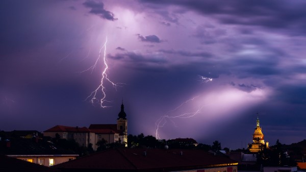 Lightning Building City Wallpaper