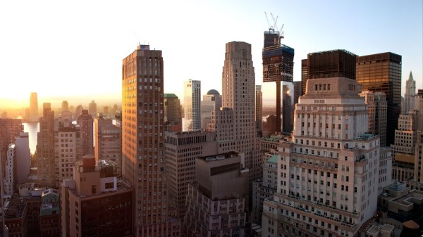 New York Sunset Buildings Skyscraper wallpaper