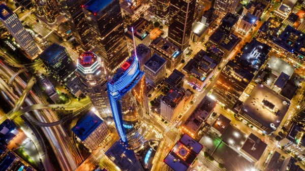 Night City Buildings Glow wallpaper