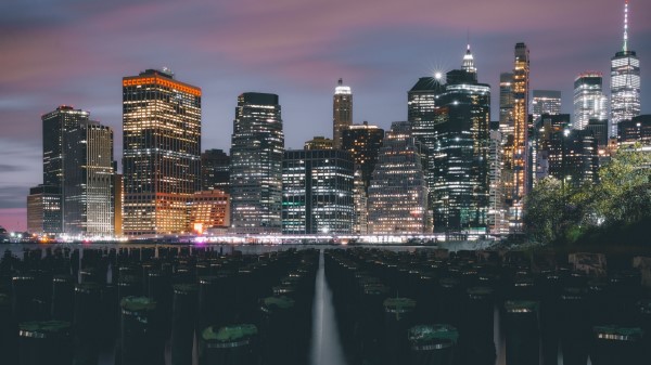 Night City Buildings Skyscrapers Image Wallpaper