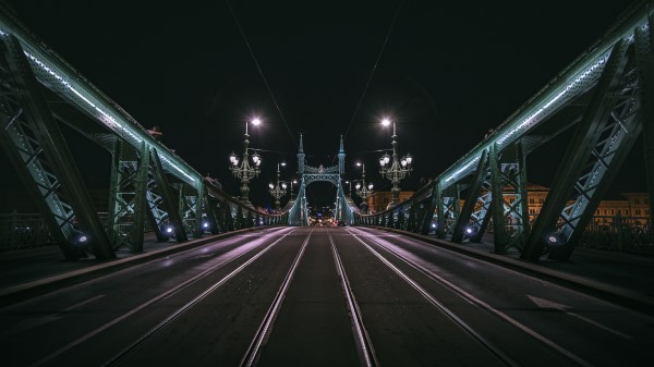 Night City City Bridge wallpaper