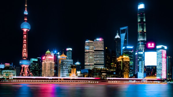 Night City City Lights Panorama Image wallpaper