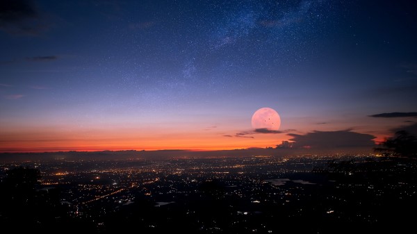 Night Moon City wallpaper