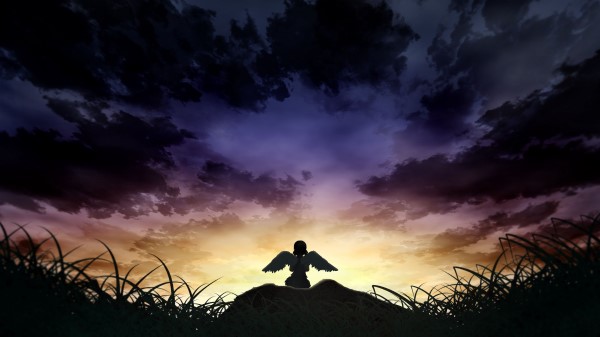 Angel Silhouette Sky wallpaper