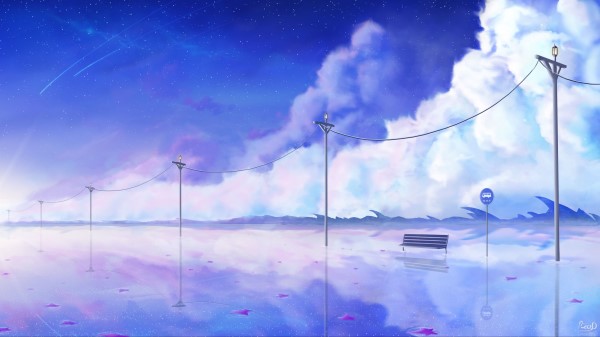 Bench Clouds Fabulous Wallpaper