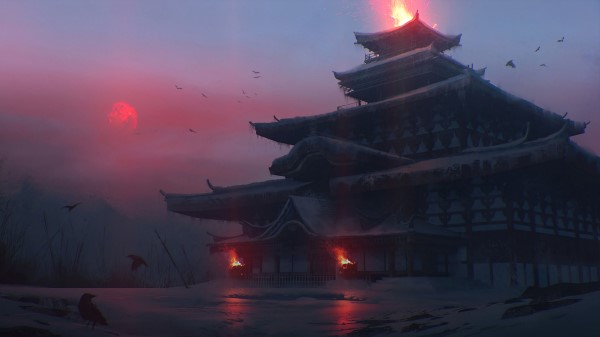 Castle Japanese Temple Fantasy wallpaper