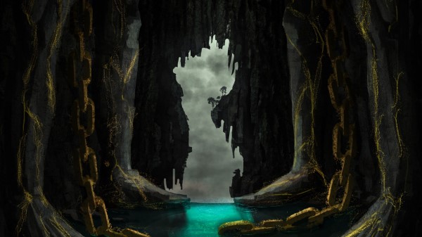 Cave Ship River wallpaper