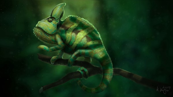Chameleon Lizard Green Wallpaper