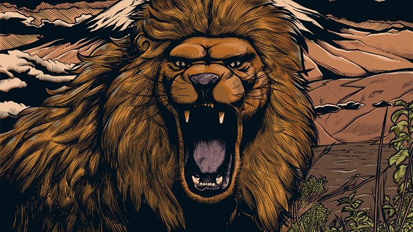 Lion Grin Art Image Wallpaper
