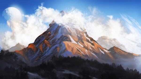 Mountain Rock Clouds Wallpaper