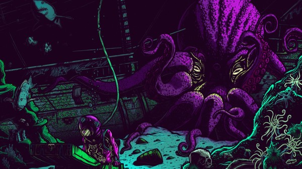 Octopus Underwater World Art Wallpaper