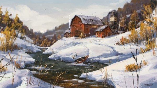 River House Boat Wallpaper