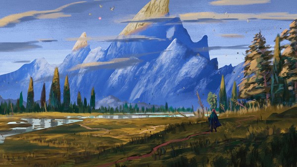 Traveler Path Mountains Wallpaper