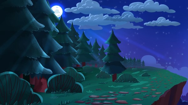 Trees Moon Night Wallpaper