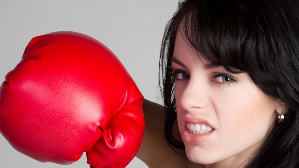 Boxing Girl Gray Background wallpaper