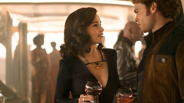 Emilia Clarke And Alden Ehrenreich In Solo A Star Wars Story wallpaper
