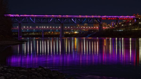 Bridge Backlight Neon Dark wallpaper