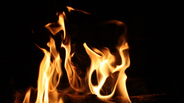 Fire Flame Black Wallpaper