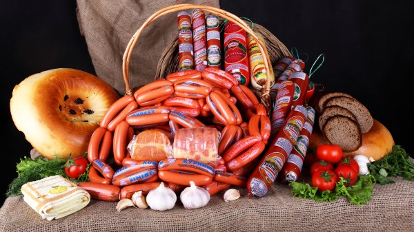 Sausage Cheese Meat Vegetables Still Life Wallpaper
