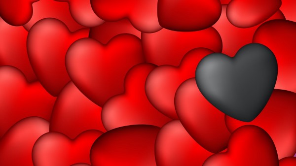 Hearts Art Red Black wallpaper