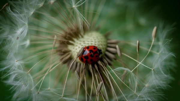 Ladybug Insect Dandelion Wallpaper