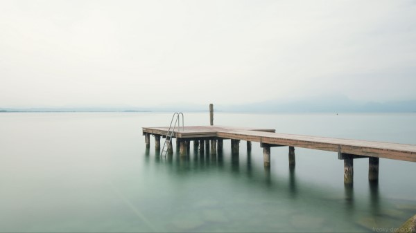 Pier Sea Minimalism wallpaper