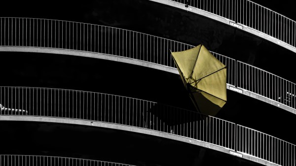 Umbrella Building Facade wallpaper