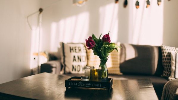 Vase Flowers Candles Room wallpaper