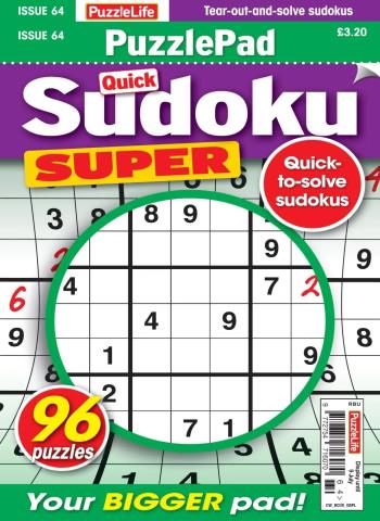 PuzzleLife PuzzlePad Sudoku Super - June 2026 cover