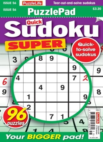 PuzzleLife PuzzlePad Sudoku Super - October 2025 Magazine