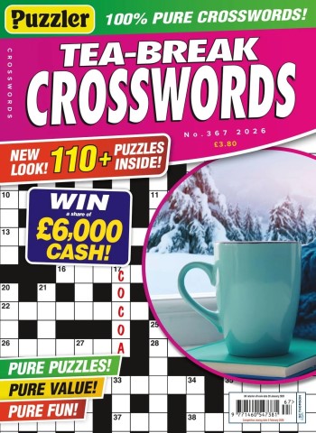 Front cover of Puzzler Tea-Break Crosswords - Issue 367 2025 magazine issue