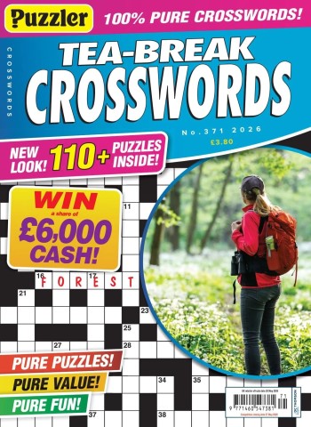Puzzler Tea-Break Crosswords - Issue 371 2026 cover