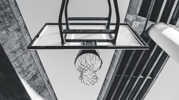 Basketball Ring Mesh Bw wallpaper