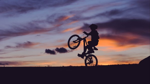 Cyclist Silhouette Sunset wallpaper