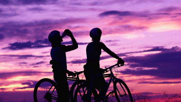 Cyclists Leisure Sport Sunset wallpaper