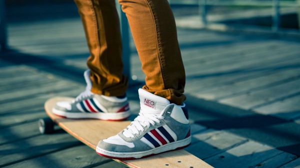 Skateboarding Adidas Neo Sneakers Wallpaper