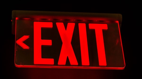 Exit Inscription Backlight Image wallpaper