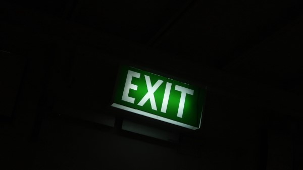 Exit Inscription Backlight Wallpaper