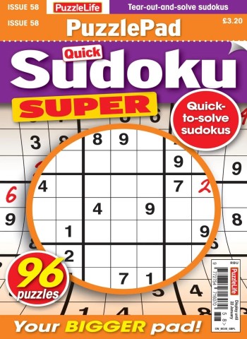 PuzzleLife PuzzlePad Sudoku Super - Issue 58 2025 Magazine