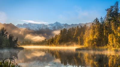 Morning Mist On A Lake wallpaper
