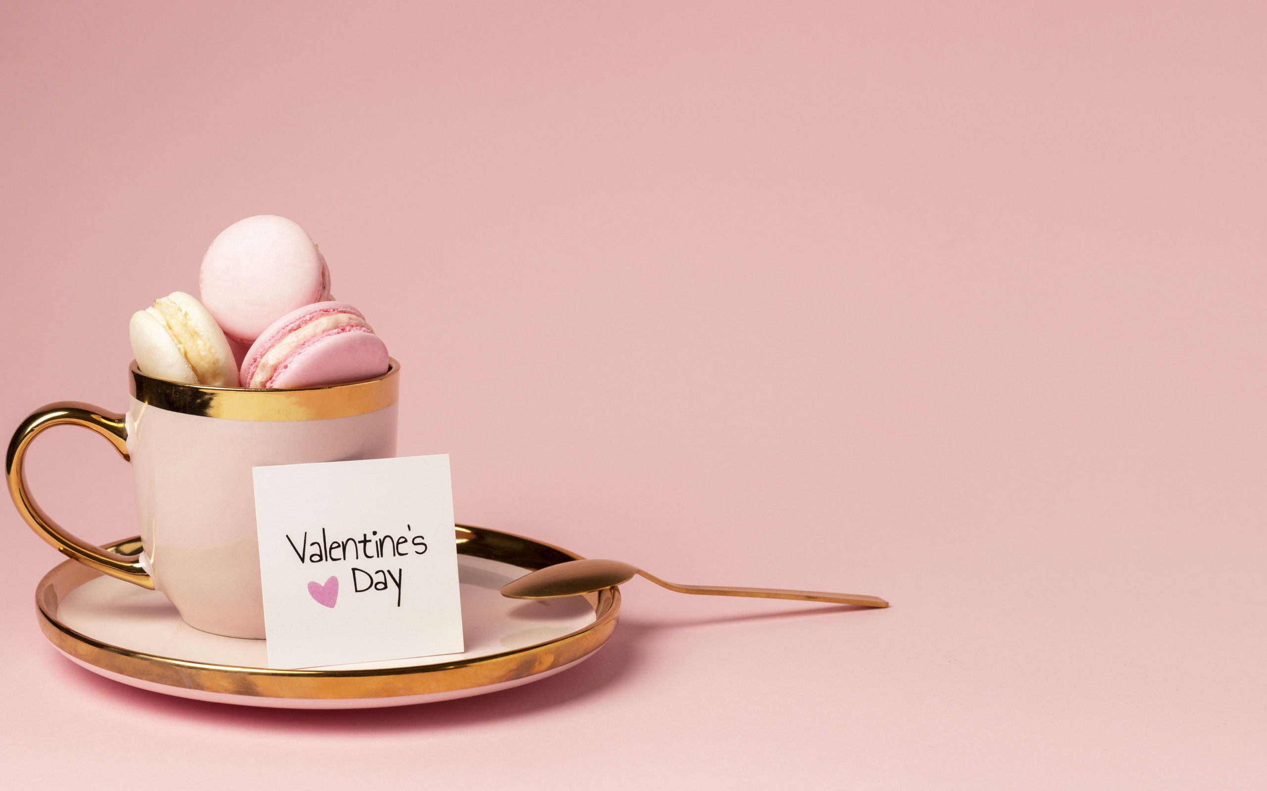 macarons valentine day pink cookie Wallpaper