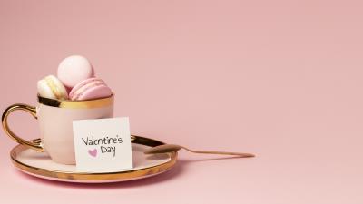 macarons valentine day pink cookie wallpaper