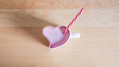 minimalism card cup heart white wallpaper