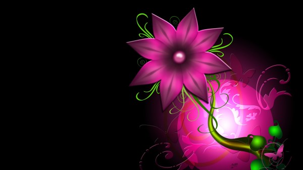 Flower Light Leaf Circle Background wallpaper
