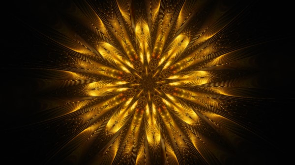 Ornament Fractal Patterns Golden Image Wallpaper