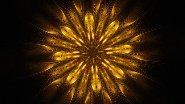 Ornament Fractal Patterns Golden Wallpaper