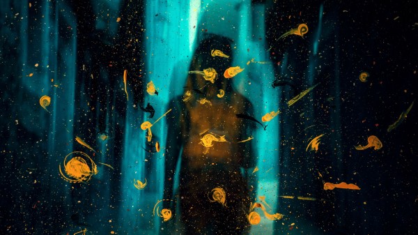 Silhouette Paint Drops wallpaper